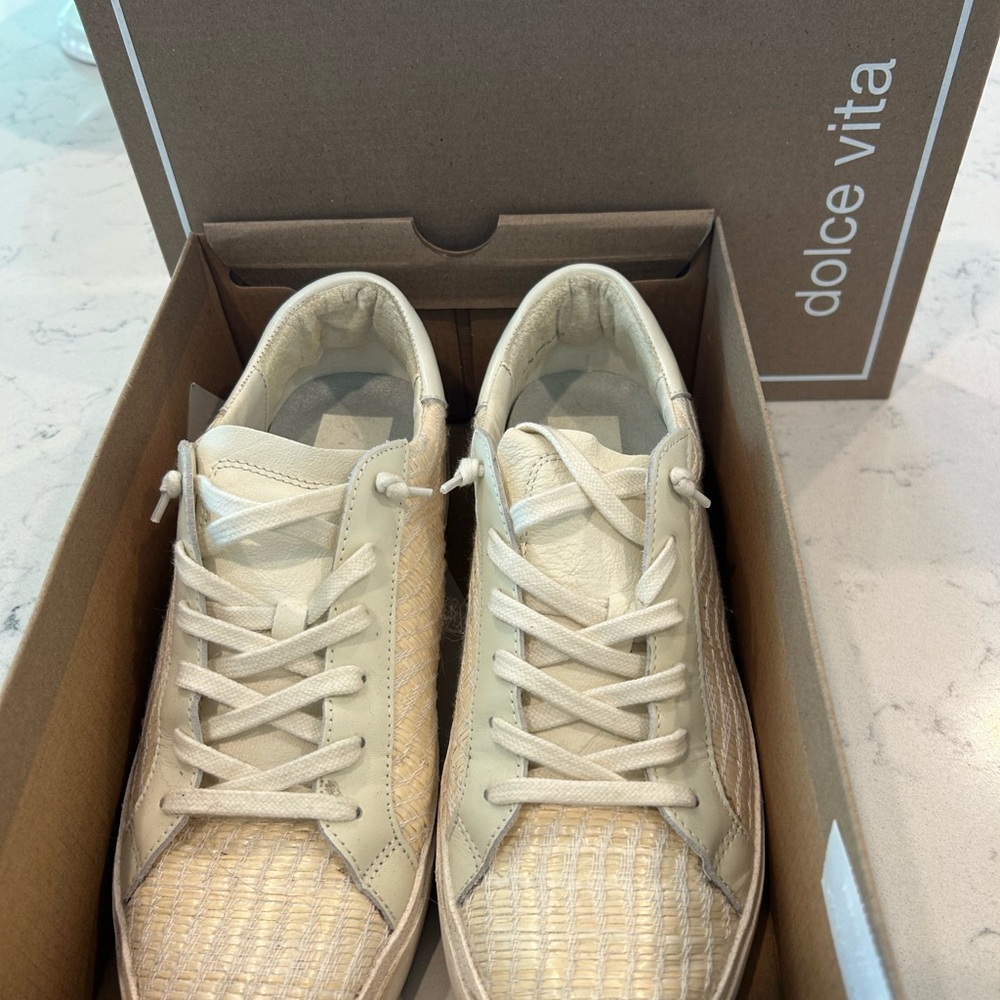 Dolce Vita Bone Raffia Sneakers